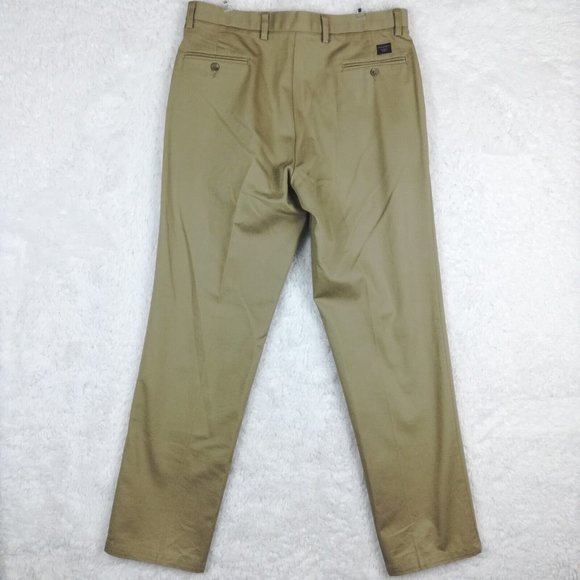 Dockers Mens Dress Pants Flat Front Classic Fit Stretch Waistband Brown 36x34 - Picture 2 of 15